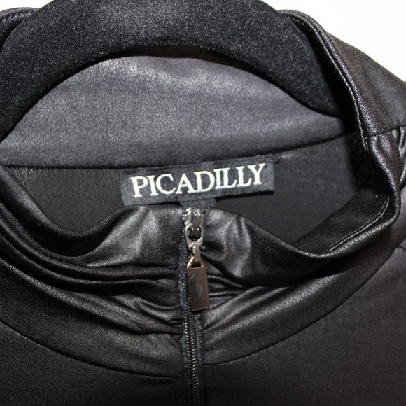 PICCADILLY Black Wet Look Full Zip S - Picture 4 of 6
